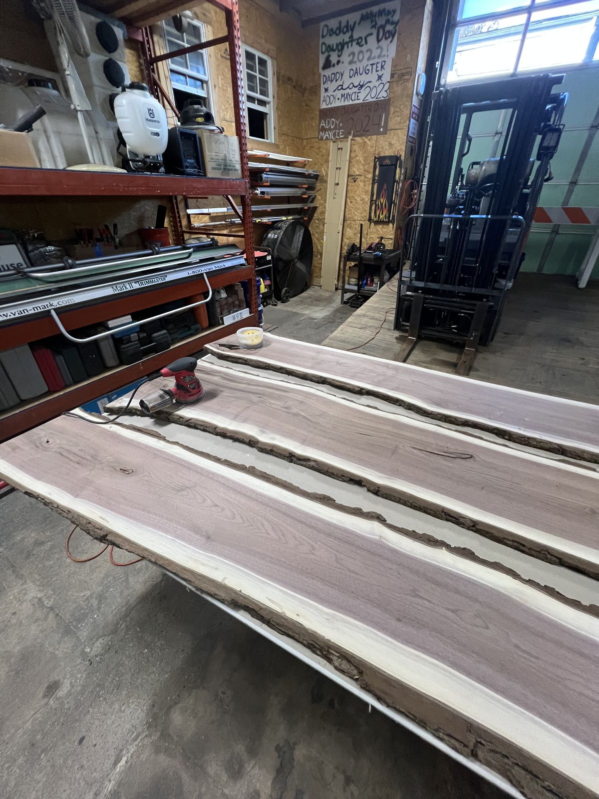 Raw walnut slabs